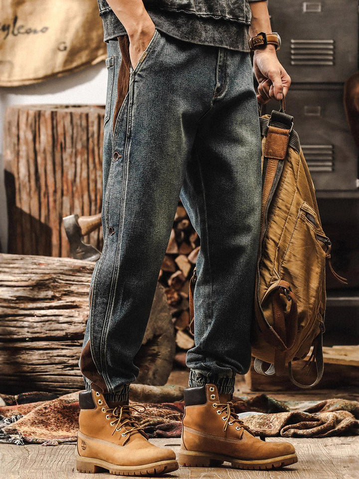 Herren Jogger‑Jeans mit Kord‑Einsätzen
