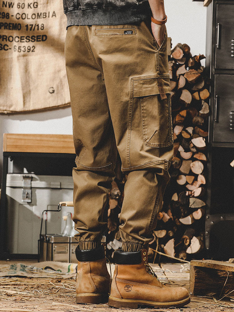 Pantaloni cargo da uomo in cotone elasticizzato