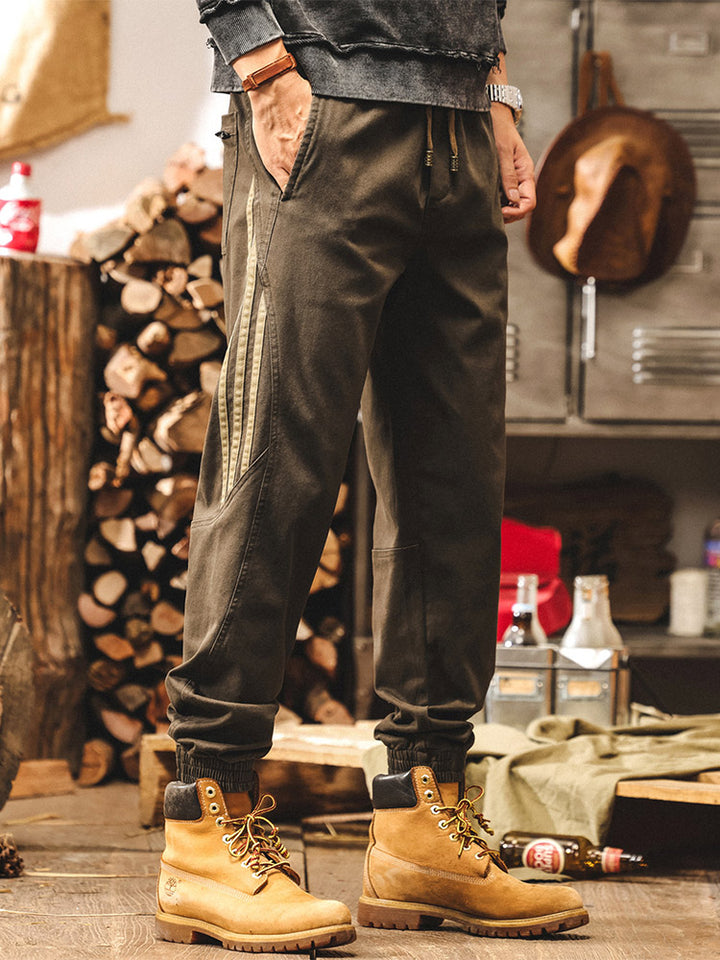 Pantaloni da jogging vintage da uomo con bande laterali