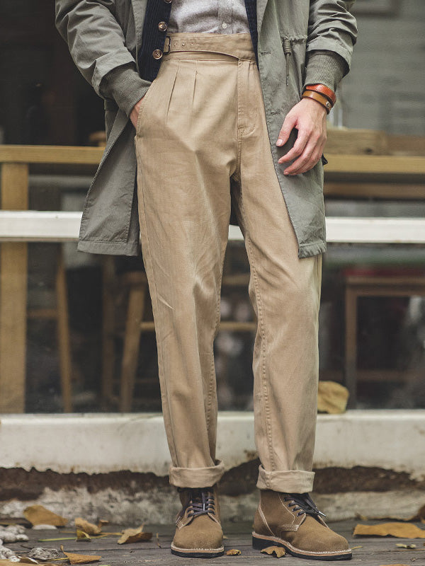 Pantaloni da uomo GURKHA, modello dritto e casual, ispirati allo stile vintage