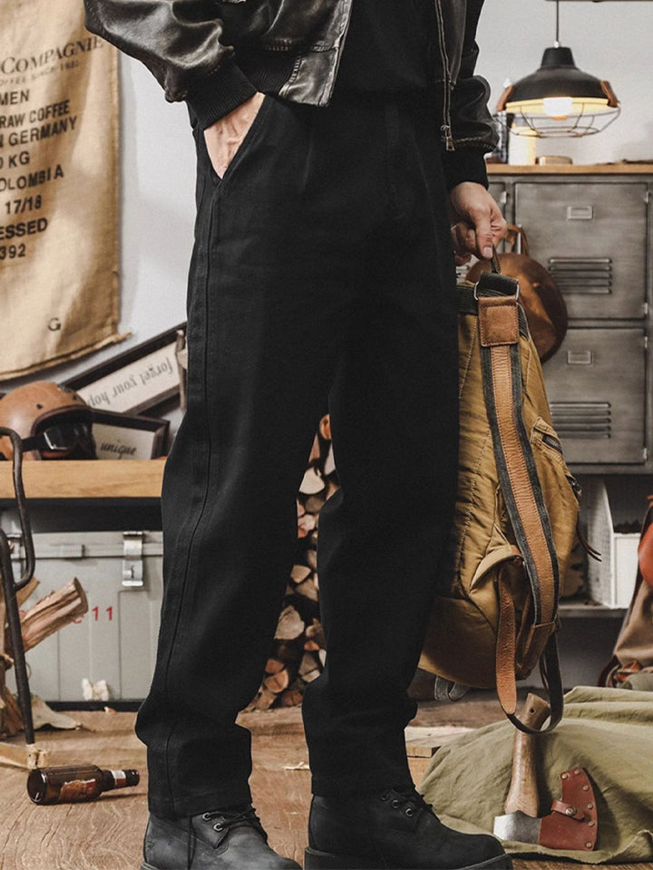 Herren Vintage Freizeithose aus 100% Baumwolle mit Seitenkontraststreifen