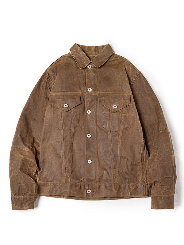 Veste de travail militaire en toile de coton cirée pour homme