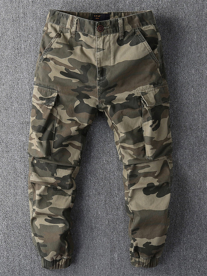 Pantaloni cargo jogger mimetici da uomo