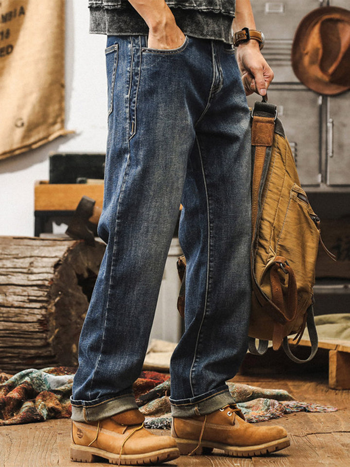 Herren Vintage‑Waschung Weite Jeans