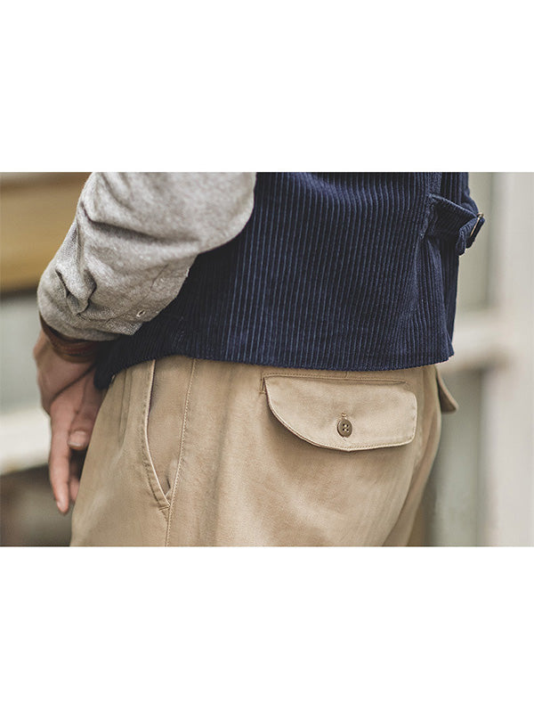 Pantaloni da uomo GURKHA, modello dritto e casual, ispirati allo stile vintage