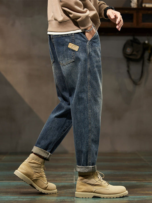Jeans da uomo vintage a palloncino con vestibilità comoda