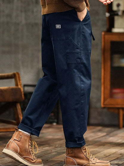 Pantaloni Utility Casual da Uomo di Ispirazione Vintage