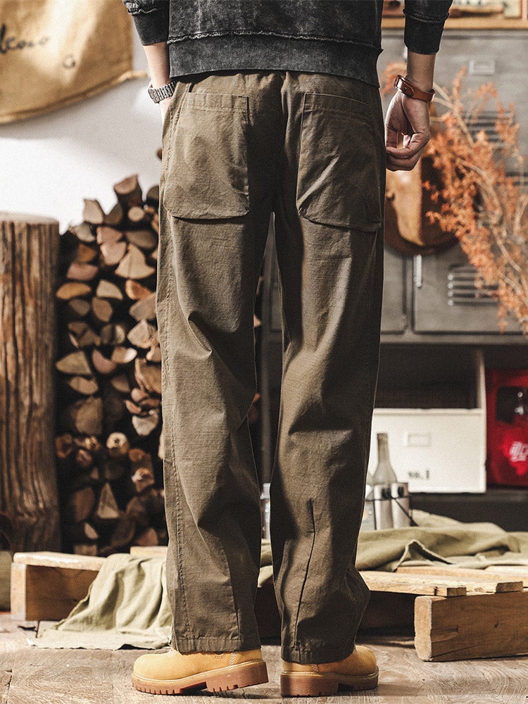 Pantaloni da uomo in stile retrò, in 100% cotone, con gamba ampia