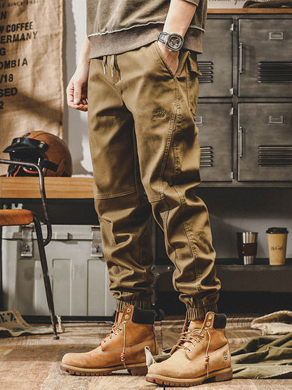 Herren Cargohose mit Kordelzug und Bündchen‑Beinen
