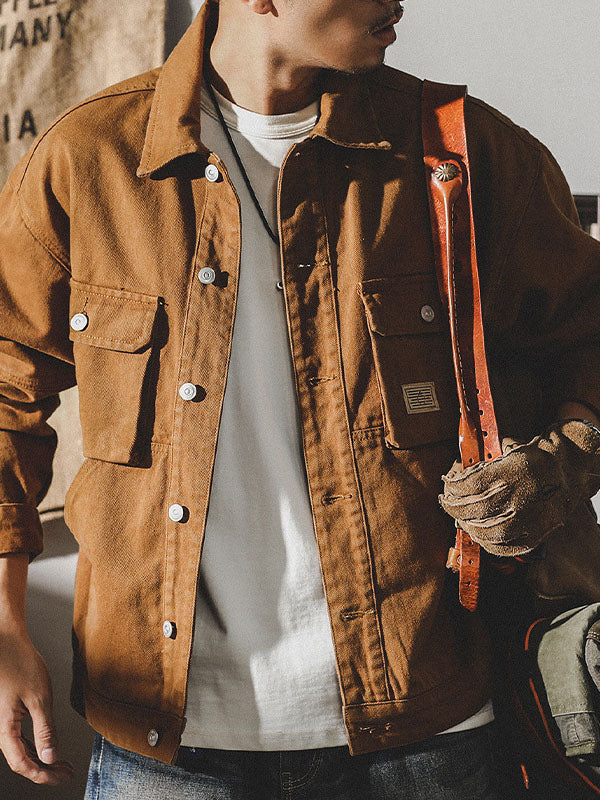 Giacca cargo da uomo in stile vintage americano