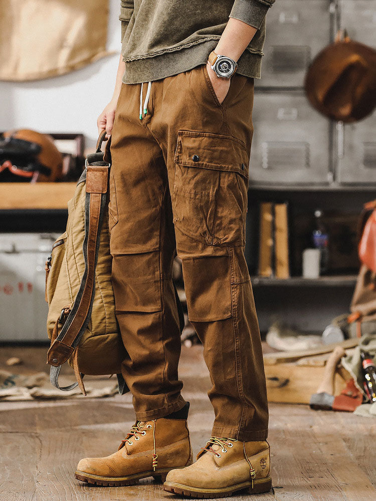 Herren Cargohose im Retro‑Stil,gerader Schnitt