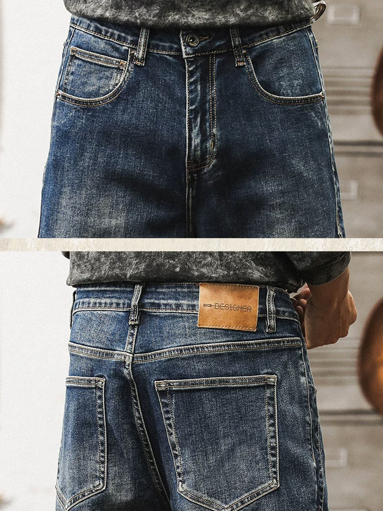 Herren Vintage‑Waschung Weite Jeans
