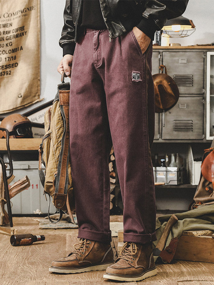 Herren Vintage Freizeithose aus 100% Baumwolle mit Seitenkontraststreifen