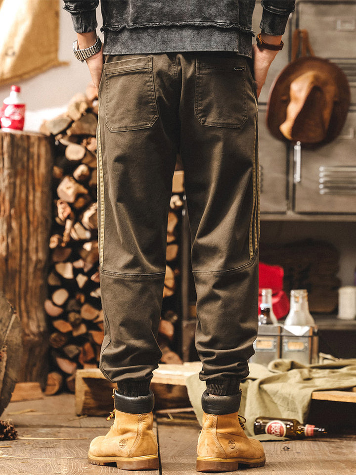 Pantaloni da jogging vintage da uomo con bande laterali