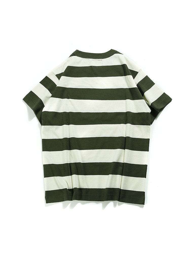 T-shirt girocollo a righe da uomo