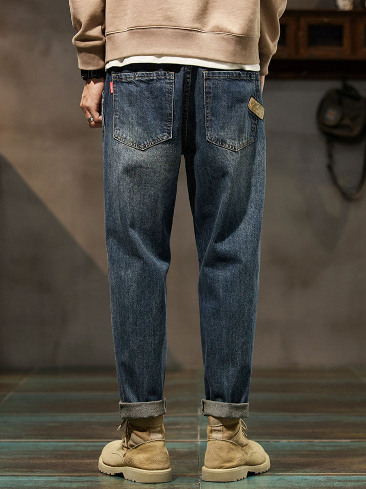 Herren Vintage‑Ballon‑Jeans mit lockerer Passform