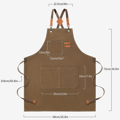 Tablier de travail en toile résistante aux taches