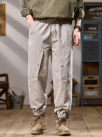 Pantaloni cargo da uomo a vestibilità comoda con multitasche