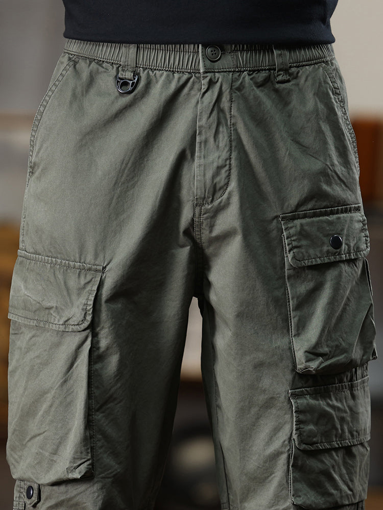 Lässige Cargohose für Herren mit mehreren Taschen und elastischem Bund