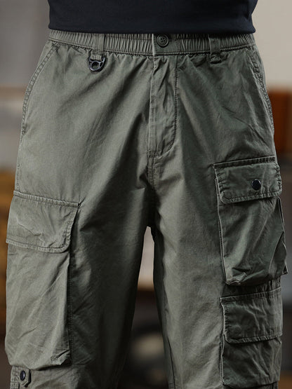 Lässige Cargohose für Herren mit mehreren Taschen und elastischem Bund