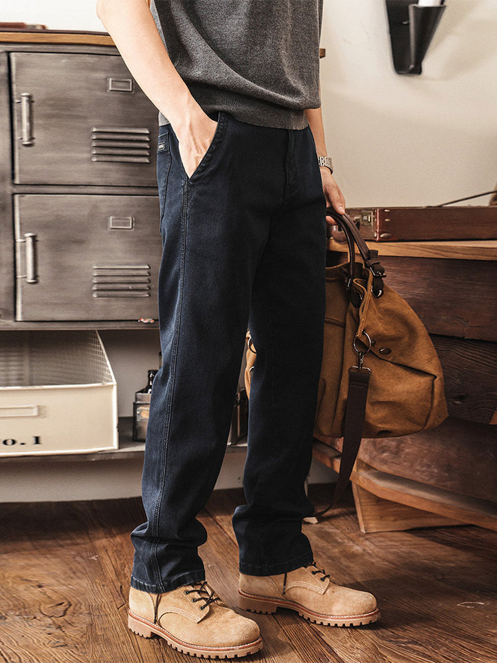Herren Gerade Jeans, klassische Freizeithose mit bequemem Schnitt