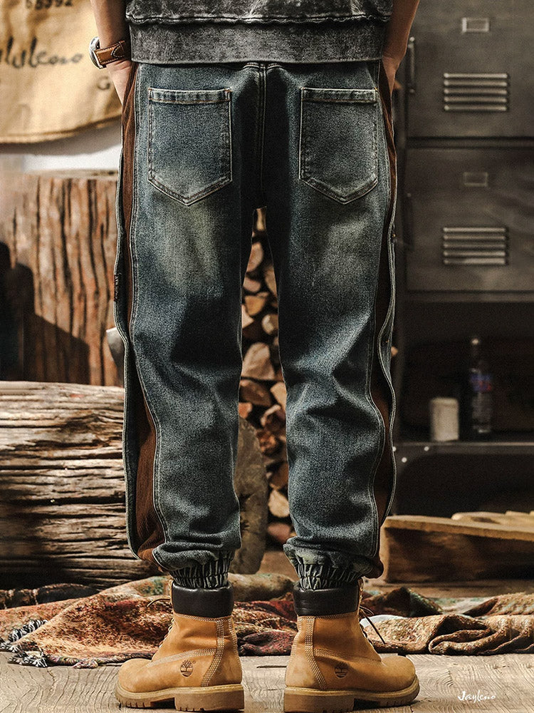 Herren Jogger‑Jeans mit Kord‑Einsätzen