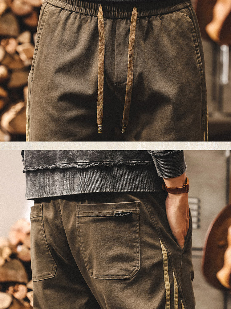 Pantaloni da jogging vintage da uomo con bande laterali