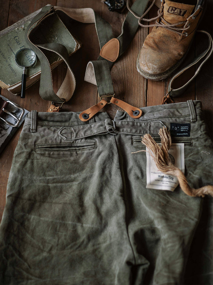 Pantalon en toile épaisse (15 oz) avec bretelles