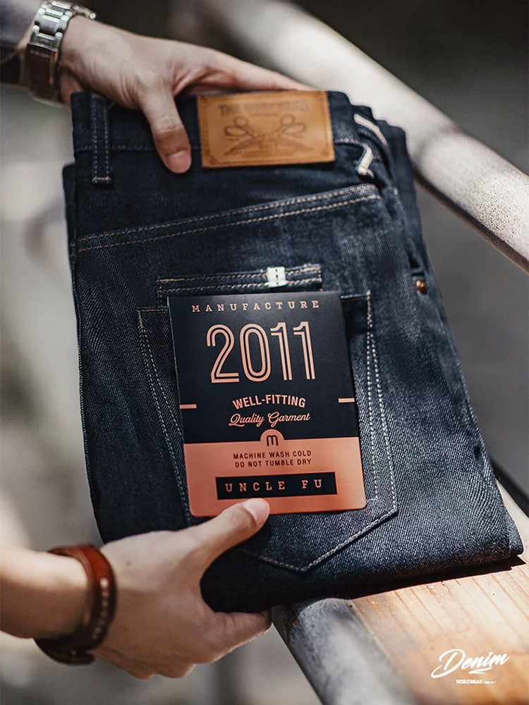 Herren Selvedge‑Jeans 100 % Baumwolle Relaxed Fit Vintage‑Stil