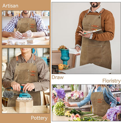 Tablier de travail en toile résistante aux taches