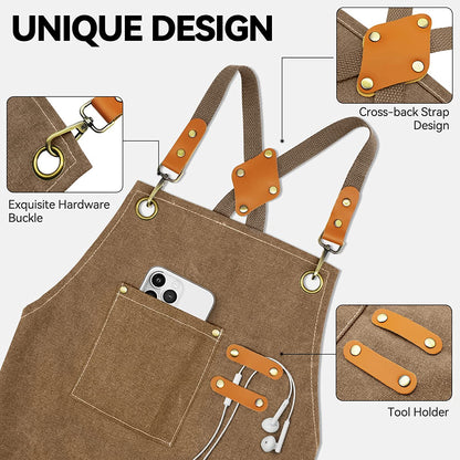 Tablier de travail en toile résistante aux taches