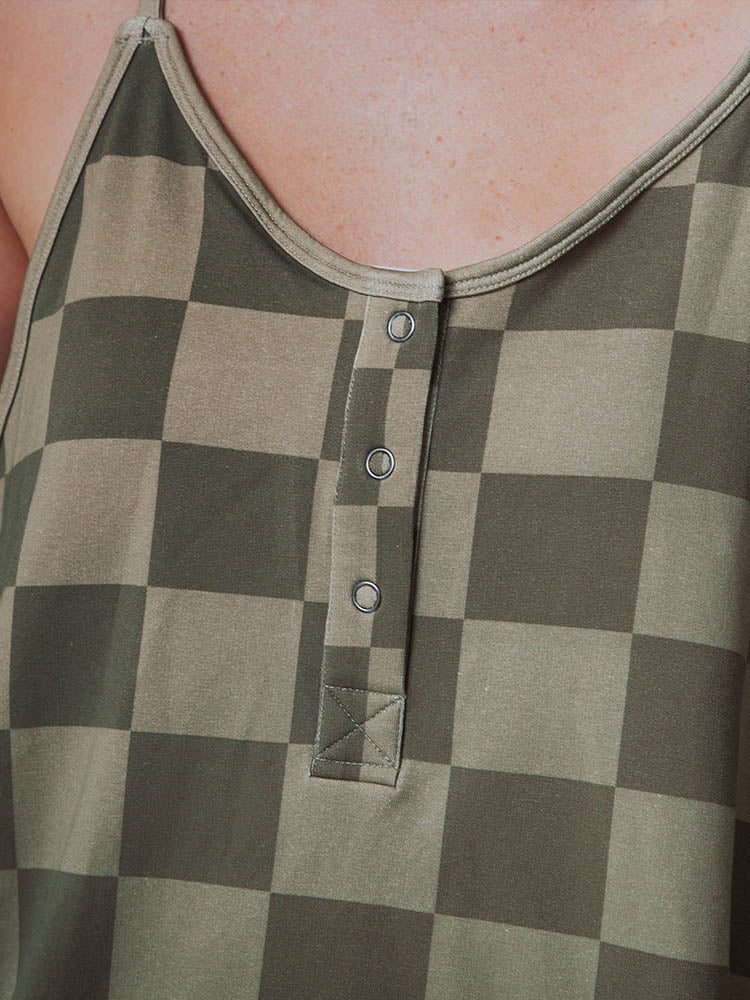 Tuta oversize a quadri da donna