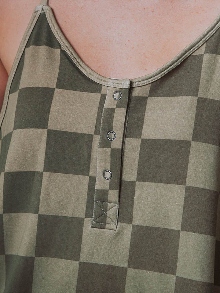 Tuta oversize a quadri da donna