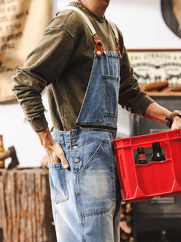 Klassische Herren-Arbeitslatzhose aus Denim
