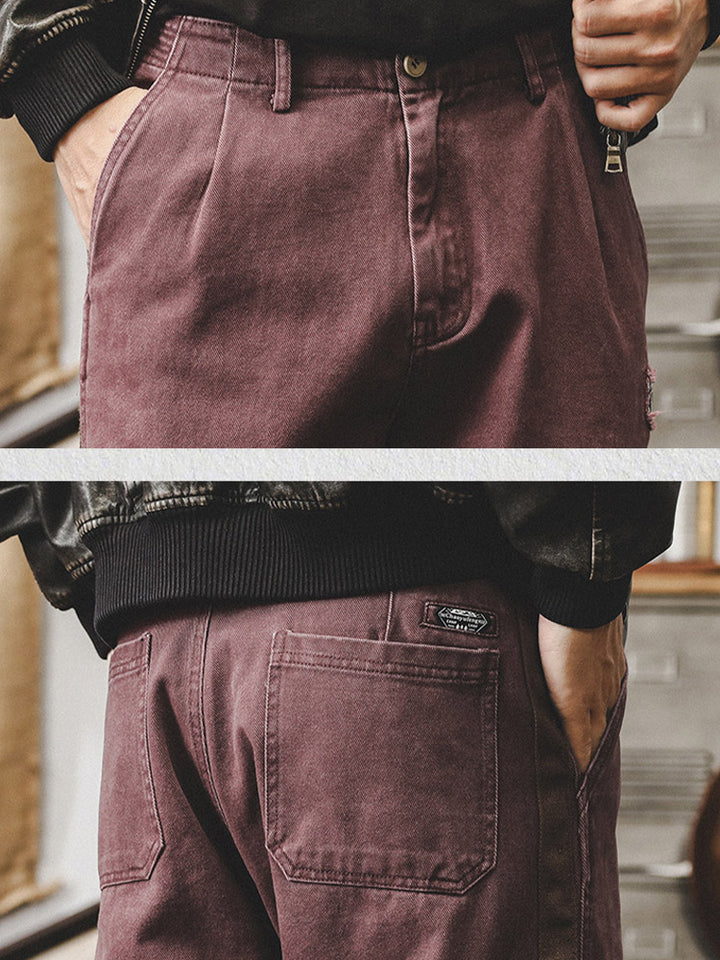 Herren Vintage Freizeithose aus 100% Baumwolle mit Seitenkontraststreifen