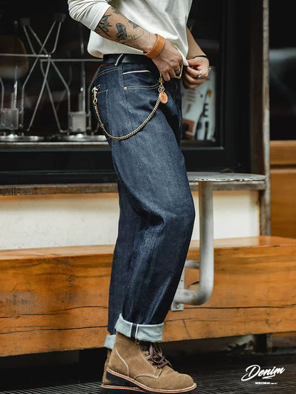 Herren Selvedge‑Jeans 100 % Baumwolle Relaxed Fit Vintage‑Stil