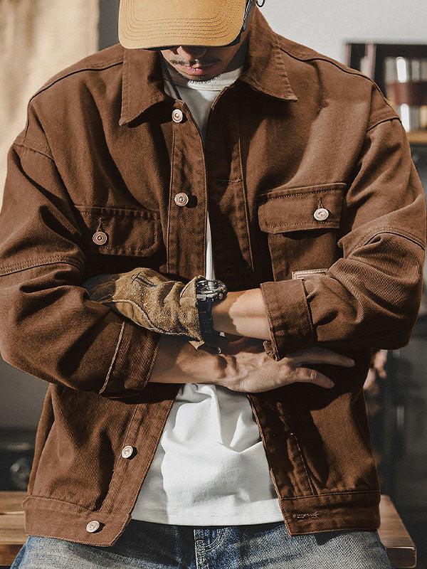 Giacca cargo da uomo in stile vintage americano