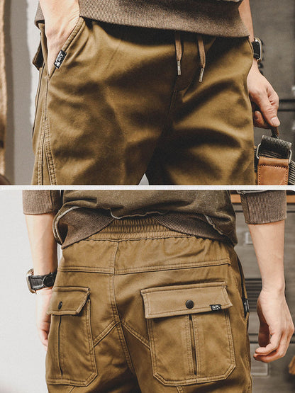Herren Cargohose mit Kordelzug und Bündchen‑Beinen
