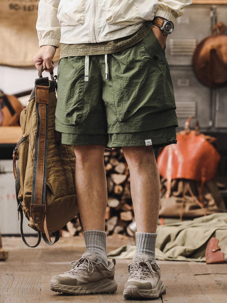 Doppellagige, schnelltrocknende Outdoor-Cargoshorts für Herren