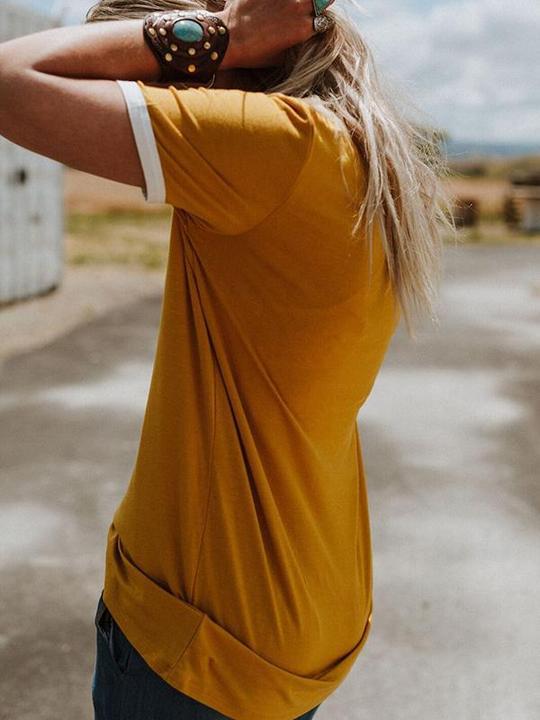 T-shirt da donna con stampa "Bring On The Sunshine" e palma da cocco