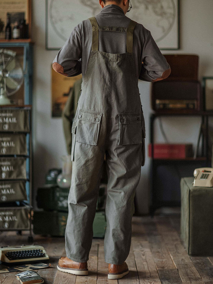 Salopette en toile boutonnée pour homme