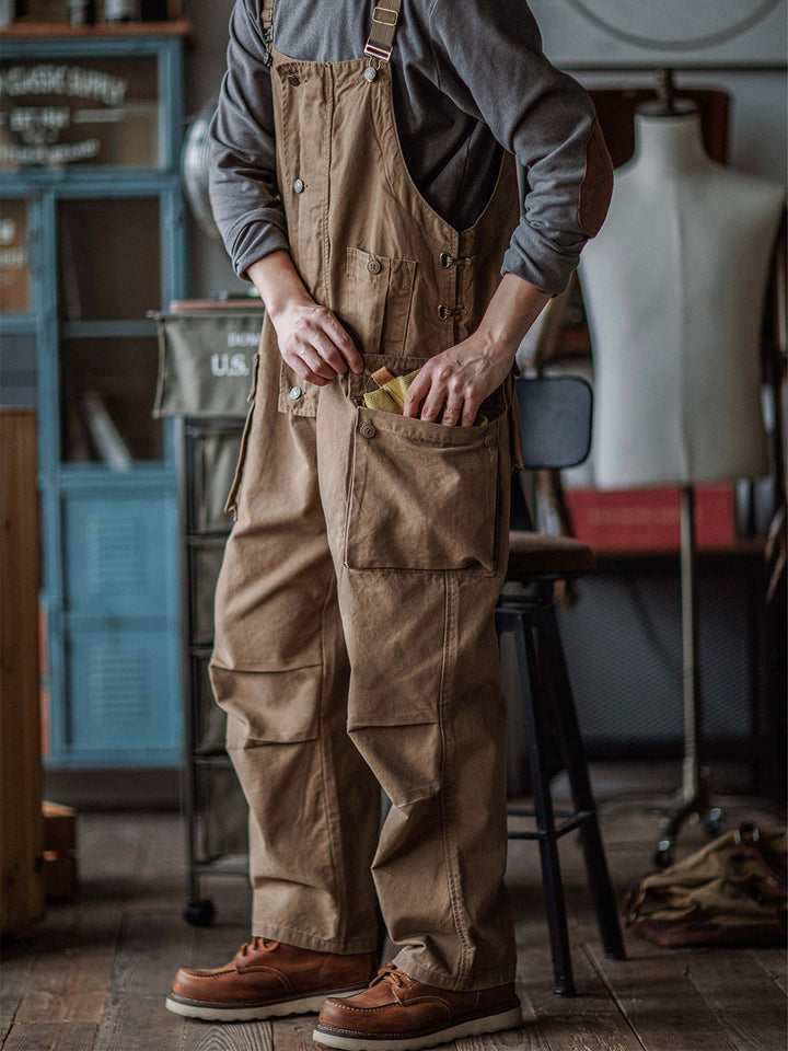Salopette en toile boutonnée pour homme