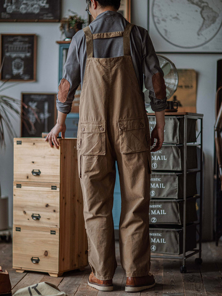 Salopette en toile boutonnée pour homme