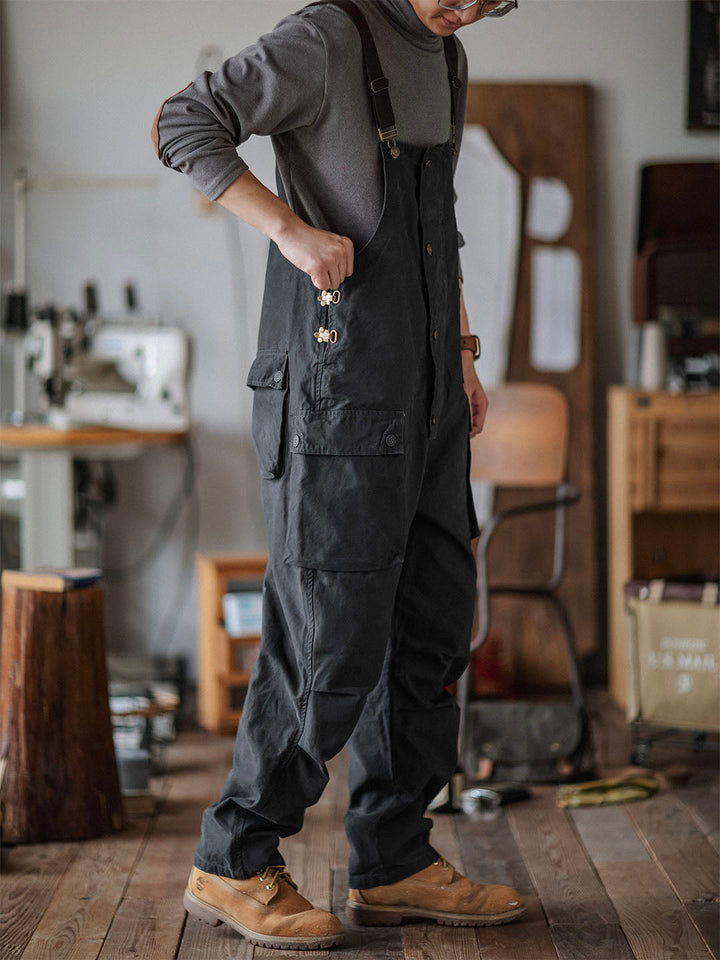 Salopette en toile boutonnée pour homme