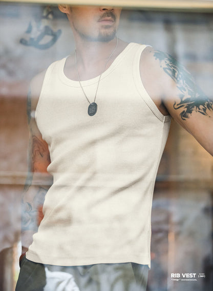 Herren Slim Fit Ripp-Tanktop