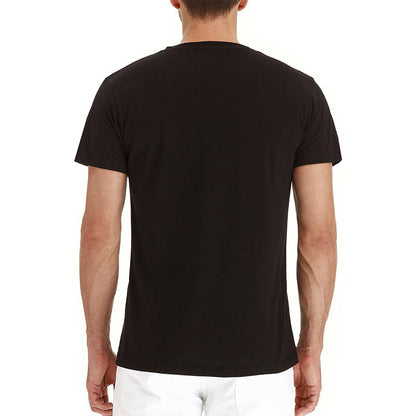 T-shirt Henley casual a maniche corte da uomo con taschino