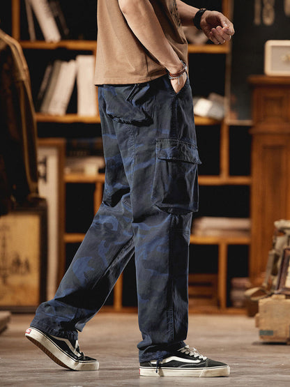 Pantaloni cargo mimetici da uomo ispirati all'American Vintage