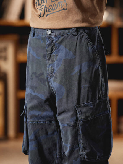 Pantaloni cargo mimetici da uomo ispirati all'American Vintage