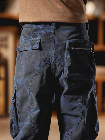 Pantaloni cargo mimetici da uomo ispirati all'American Vintage