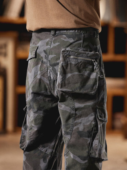 Pantaloni cargo mimetici da uomo ispirati all'American Vintage